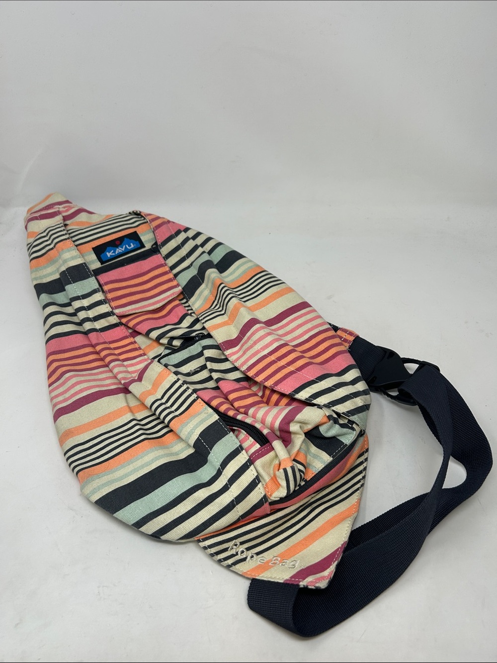 KAVU Original Rope Sling Bag Striped Shoulder Strap Outdoor Travel